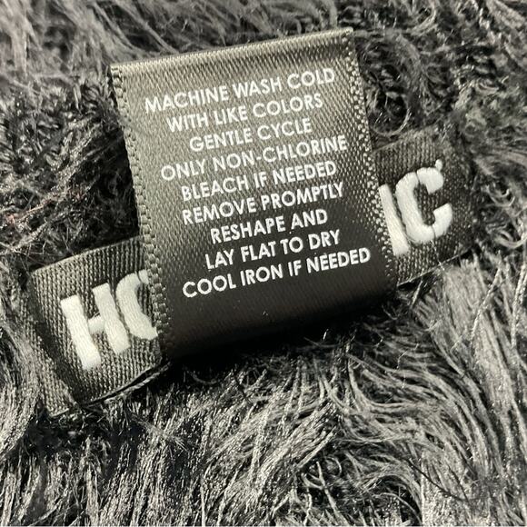 Hot Topic Eyelash Sweater Women's Size L Black Cozy Stretch Scoop Neck V Back - Picture 5 of 8